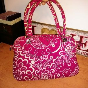 Vera Bradley Pink and White Medium Handbag Purse